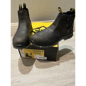 Terra Men's 9 Murphy 6" Soft Toe Pull-on Work Boot Grey Industrial TR0A4NSEGYX